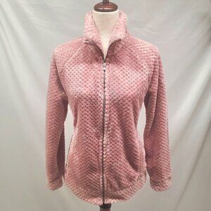 Zeroxposur Women’s Fleece Medium Full Zip Super Soft Quilted Ballet Pink 4Pocket